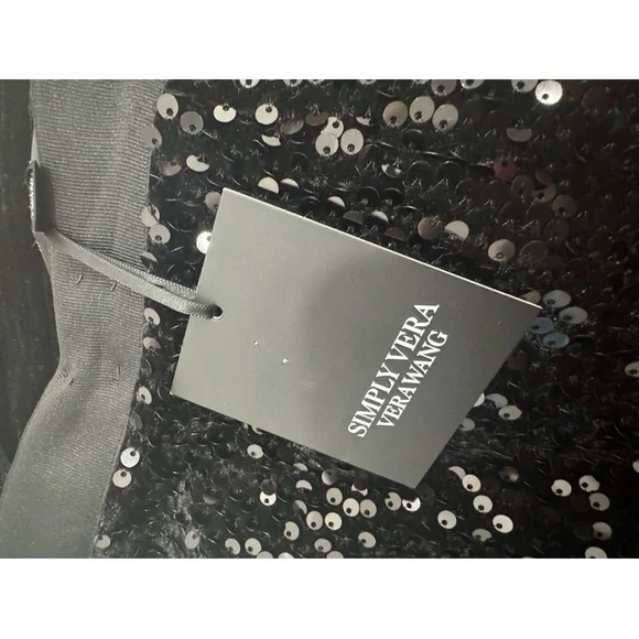 NWT SIMPLY VERA WANG Black Sequin Front velvet Velour Pencil Skirt Womens XXL - Picture 5 of 10